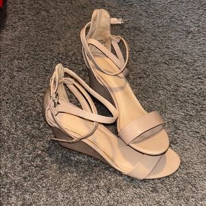 Kelly & Katie Beige Wedge Heels